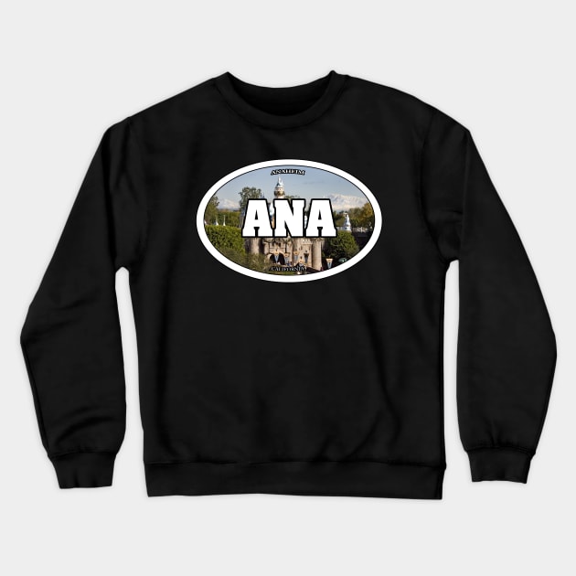 Anaheim Travel Sticker Crewneck Sweatshirt by ZombeeMunkee